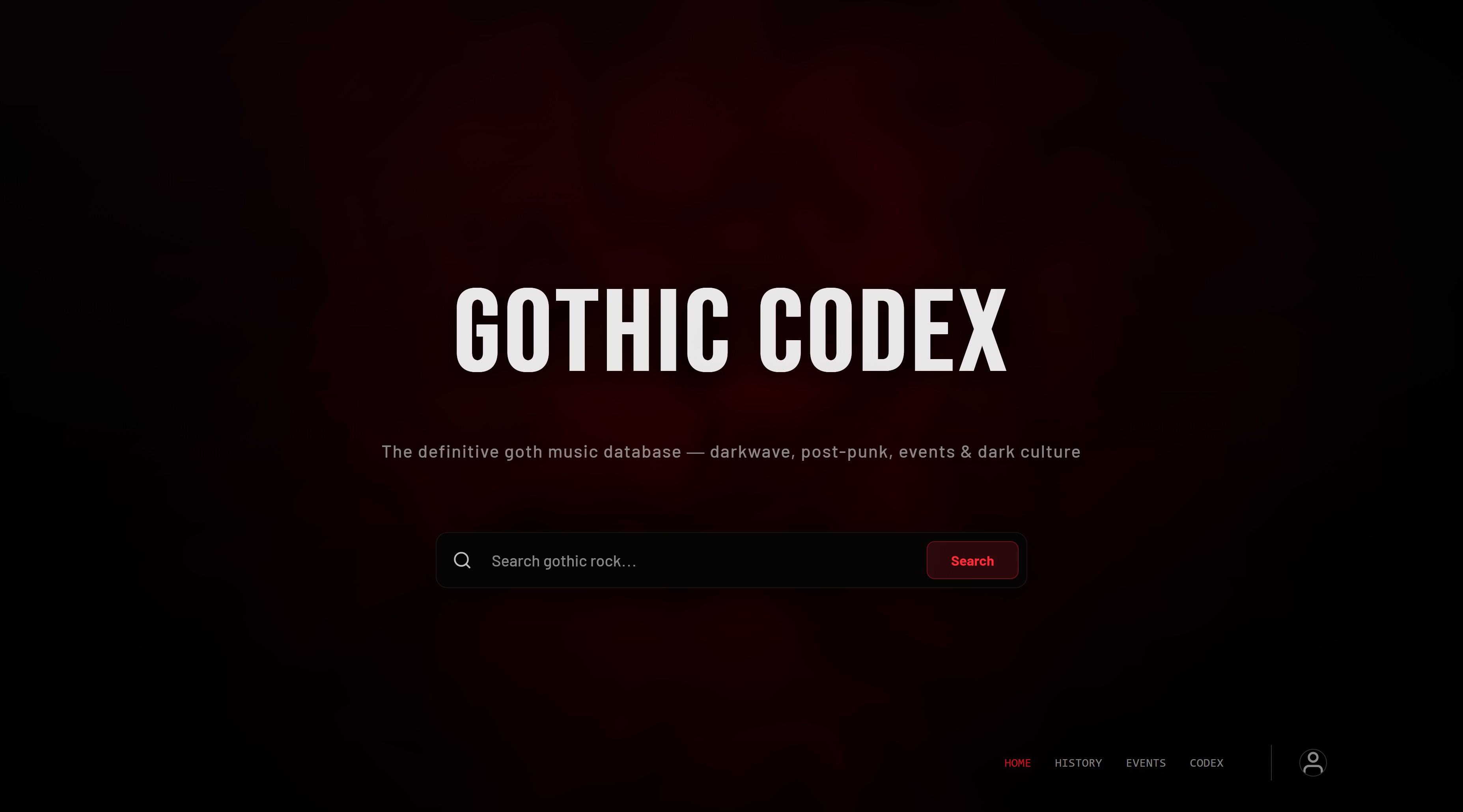 Gothic Codex — the definitive goth music database with dark culture design